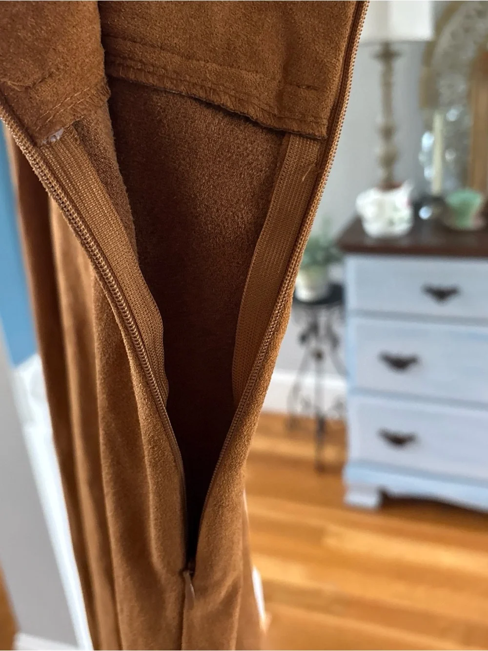 Faux Suede Fringe Midi Skirt - Western Style Concert - Picture 7 of 9